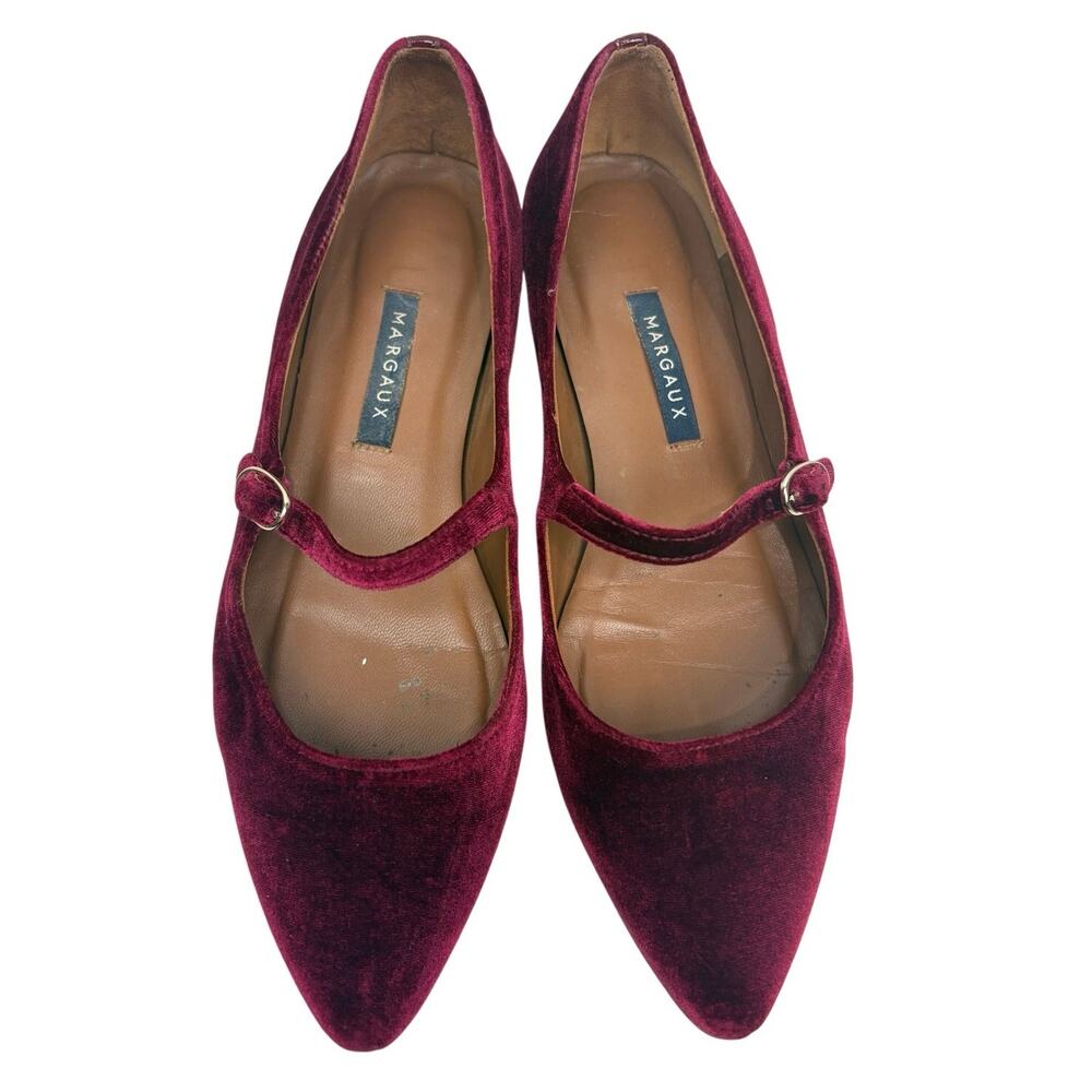 Margaux The Mary Jean Burgundy Velvet Mary Jane Flat EU 37.5 M | Retail $275